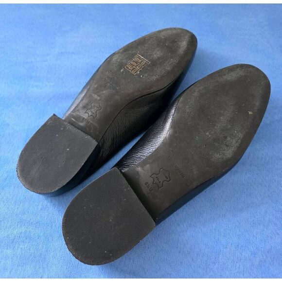 Tory Burch Jessa Backless Black Loafer Leather Size 6.5 Flats - Picture 8 of 9